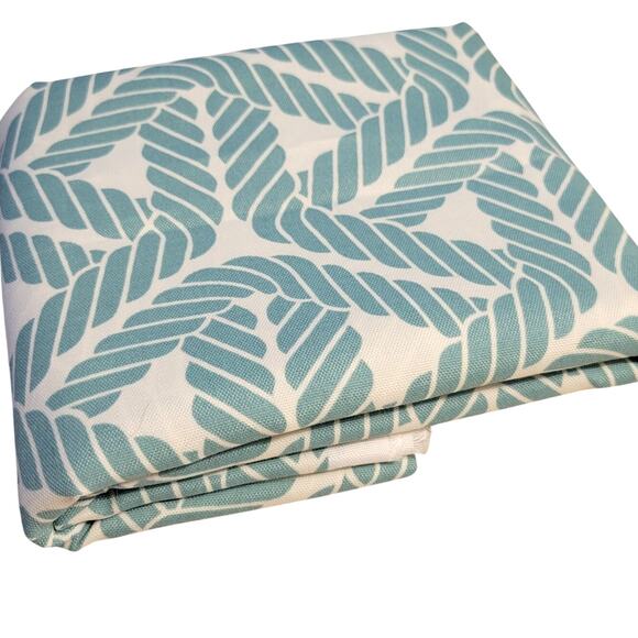 P/K Lifestyles Outdoor Screen Print Fabric Rope Design 54"x51" Cream Green - Picture 5 of 12